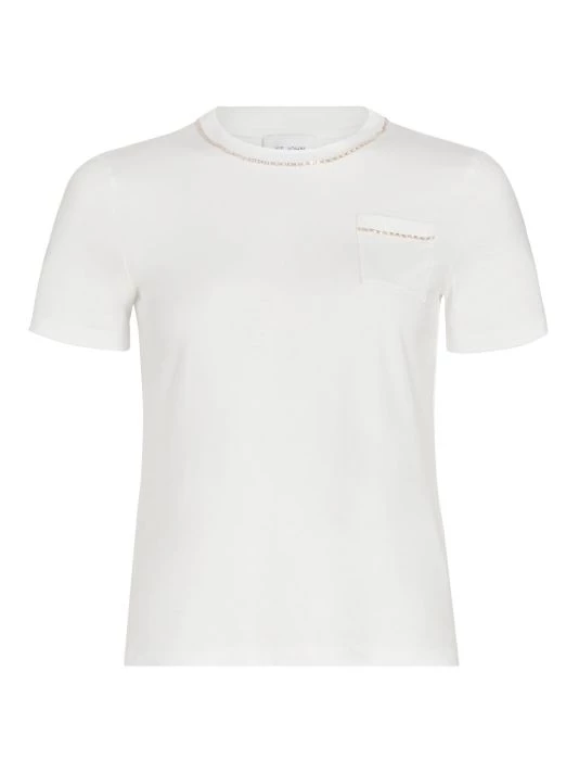 St. John Beaded Silk-Blend T-Shirt