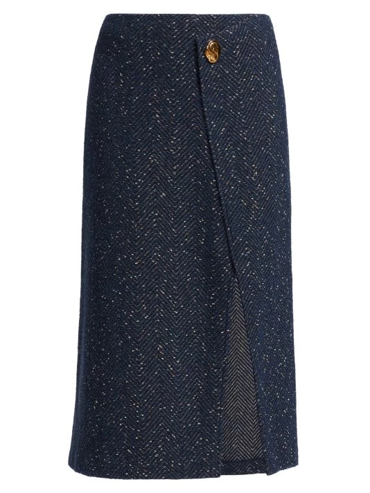 St. John Donegal Tweed Knit Midi Skirt