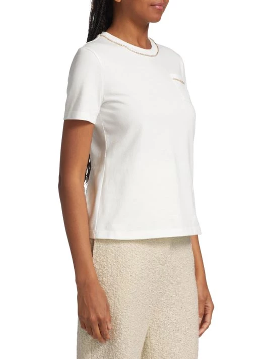 St. John Beaded Silk-Blend T-Shirt - Image 4