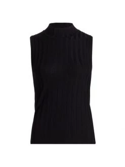 St. John Vanise Knit Mock-Neck Top Neutral Multi