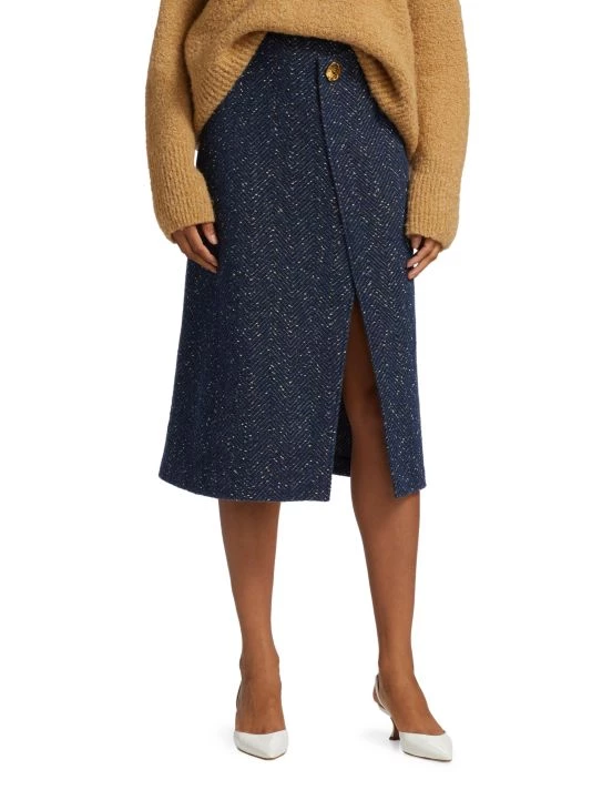 St. John Donegal Tweed Knit Midi Skirt - Image 3