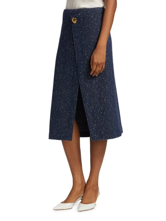 St. John Donegal Tweed Knit Midi Skirt - Image 4