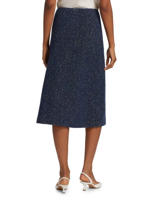 St. John Donegal Tweed Knit Midi Skirt - Image 5