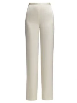 St. John High-Rise Satin Wide-Leg Pants