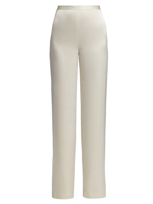 St. John High-Rise Satin Wide-Leg Pants