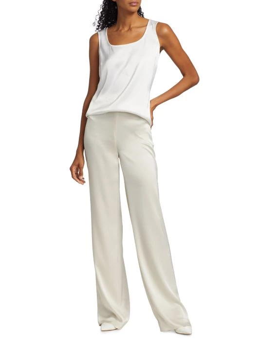 St. John High-Rise Satin Wide-Leg Pants - Image 2