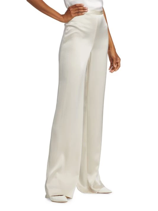 St. John High-Rise Satin Wide-Leg Pants - Image 4