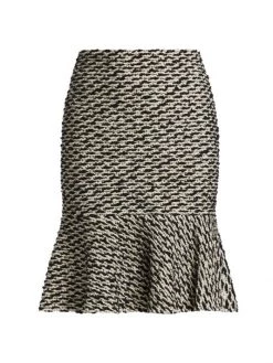 St. John Graphic Bouclé Knit Skirt