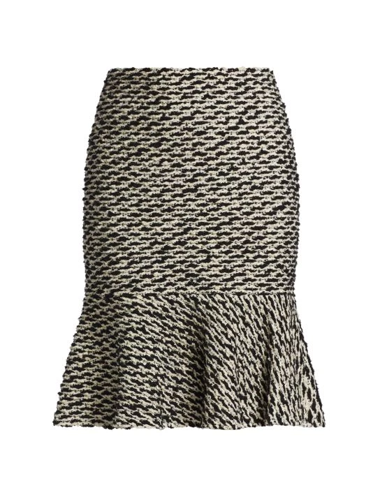 St. John Graphic Bouclé Knit Skirt