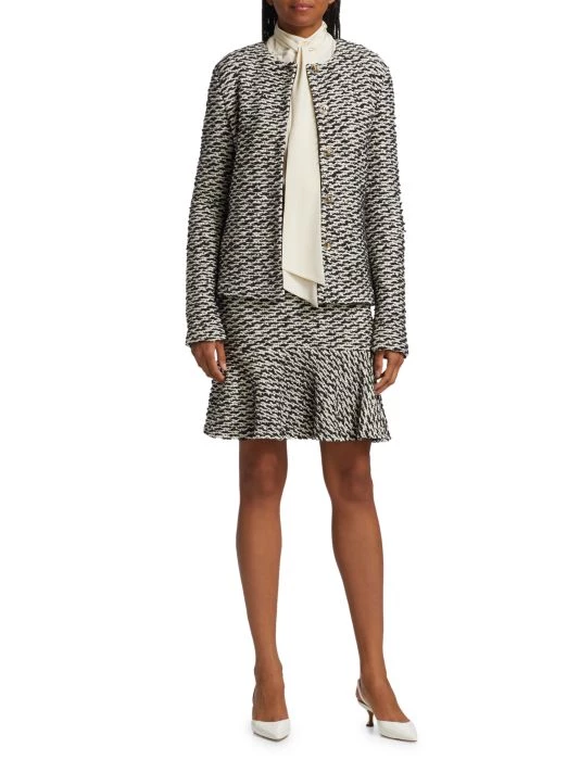 St. John Graphic Bouclé Knit Skirt - Image 2