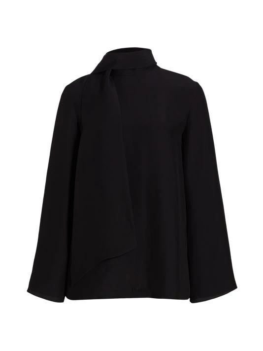 St. John Silk Georgette Cape Blouse