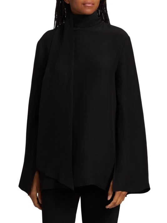 St. John Silk Georgette Cape Blouse - Image 3