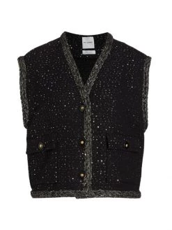 St. John Sequined Tweed Vest