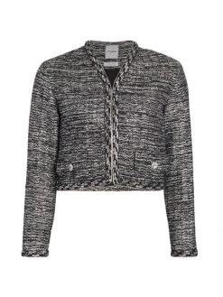 St. John Metallic Inlay Cropped Jacket