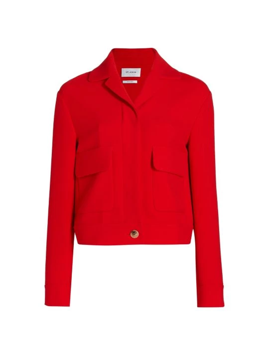 St. John Stretch Wool Crepe Jacket