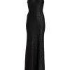 St. John Asymmetric Sequined Knit Gown