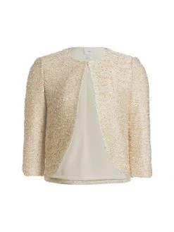St. John Metallic Eyelash Tweed Jacket