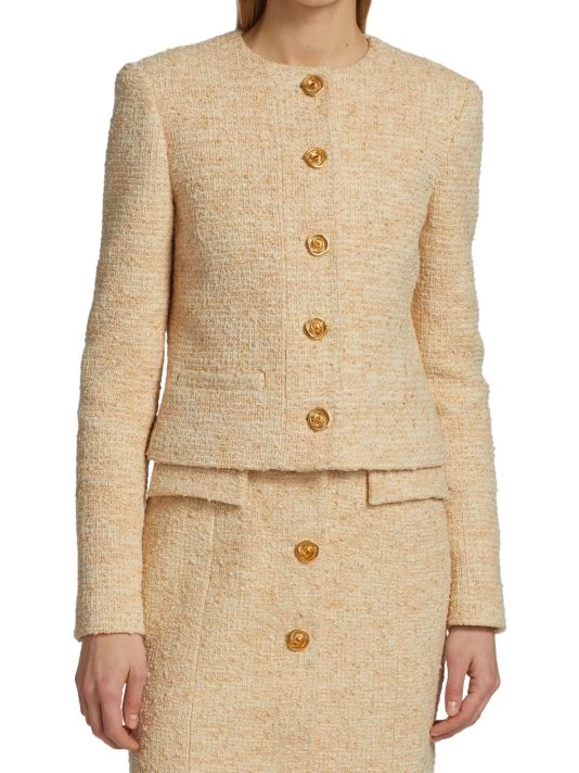 St. John Stretch Boucle Knit Tweed Jacket - Image 3
