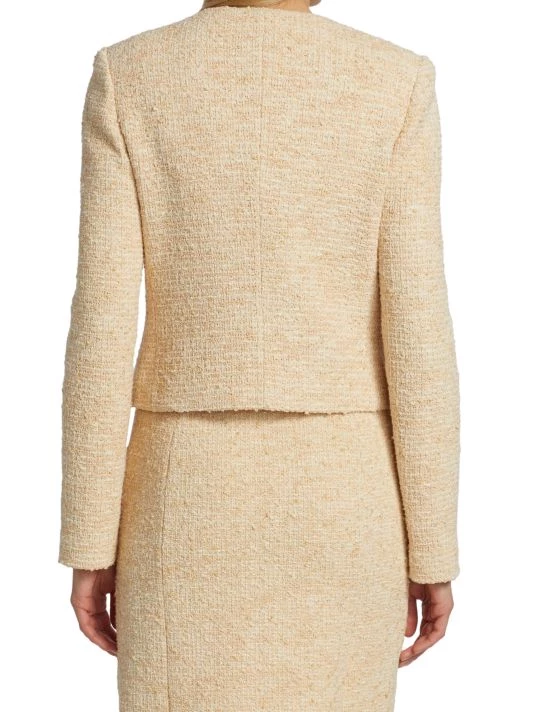 St. John Stretch Boucle Knit Tweed Jacket - Image 5