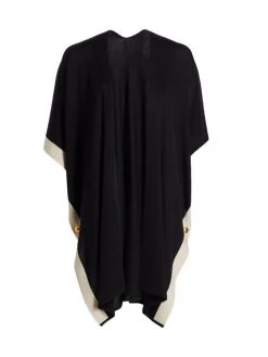 St. John Open-Front & Button-Side Poncho