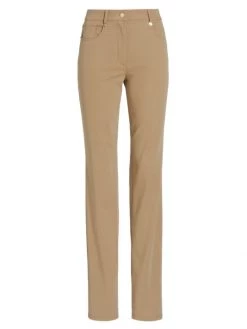 St. John Bi-Stretch Mid-Rise Cotton Gabardine Skinny Pants
