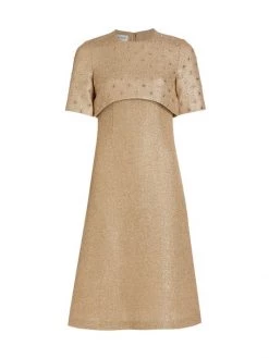 St. John Metallic Sparkle Layered Dress