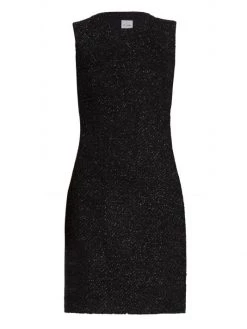 St. John Sleeveless Metallic-Knit Dress