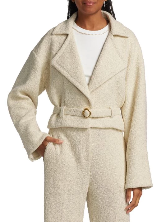 St. John Bouclé Tweed Belted Jacket - Image 3