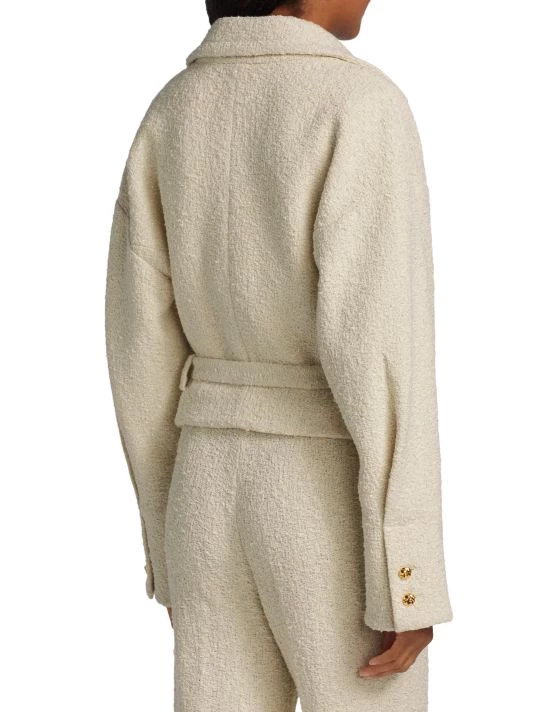 St. John Bouclé Tweed Belted Jacket - Image 5