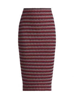 St. John Geometric Knit Pencil Skirt