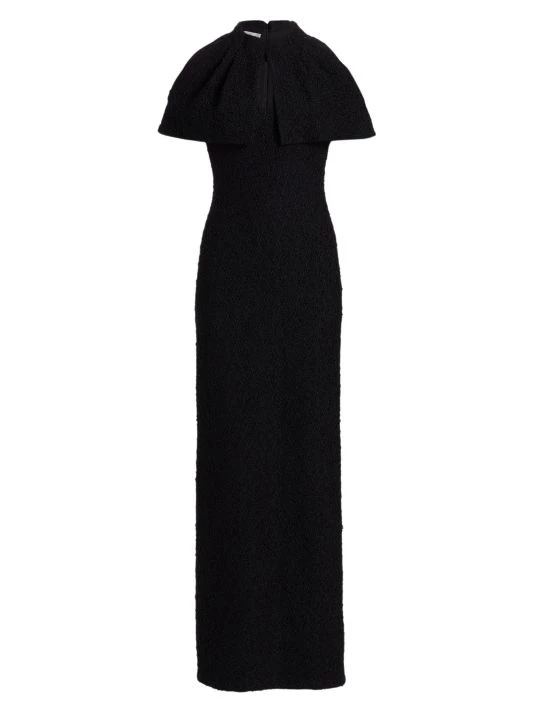 St. John Shimmering Knit Draped Neck Gown