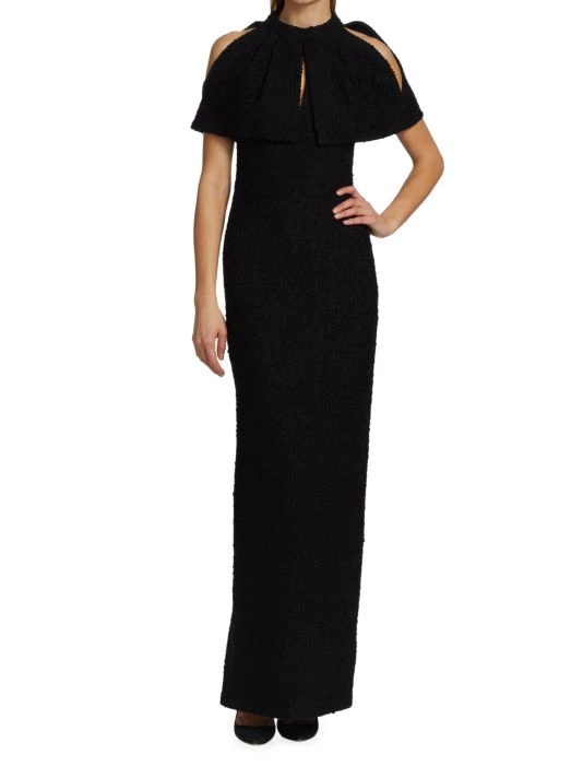 St. John Shimmering Knit Draped Neck Gown - Image 2