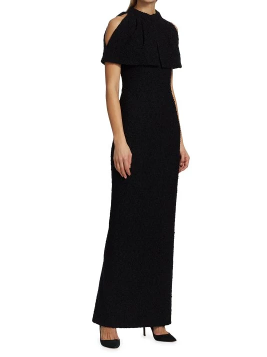 St. John Shimmering Knit Draped Neck Gown - Image 3