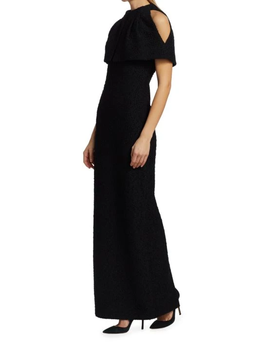 St. John Shimmering Knit Draped Neck Gown - Image 4