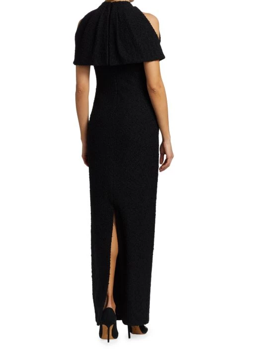 St. John Shimmering Knit Draped Neck Gown - Image 5