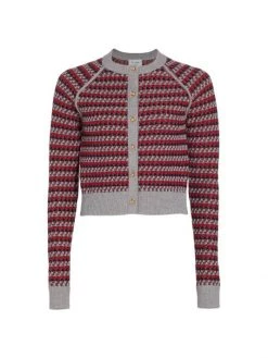 St. John Geometric Knit Cardigan