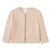 St. John Cropped Metallic-Knit Jacket