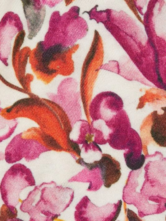 St. John Watercolor Floral Knit Sweater - Image 7