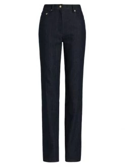 St. John High-Waisted Slim-Leg Denim Jeans
