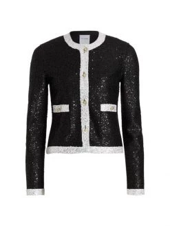 St. John Cropped Sequin Knit Jacket