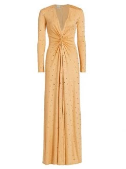 St. John Sequin V-Neck Twist Gown