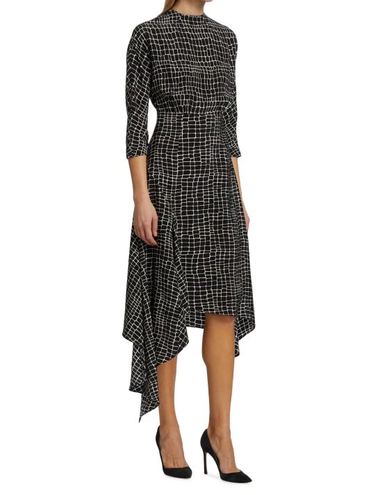 St. John Crocodile Print Handkerchief Dress - Image 4