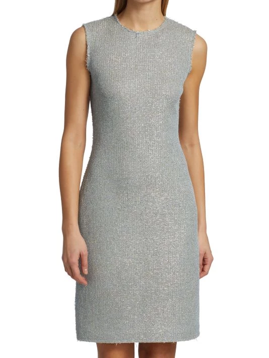 St. John Sleeveless Metallic Glitter Knit Dress - Image 3