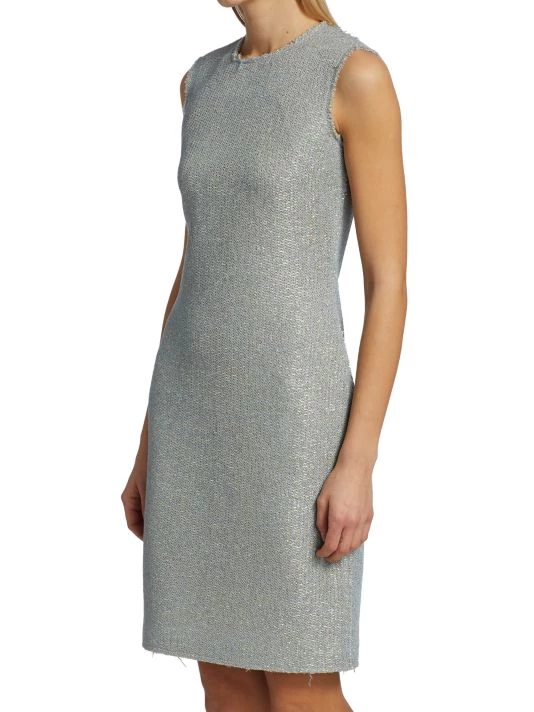 St. John Sleeveless Metallic Glitter Knit Dress - Image 4