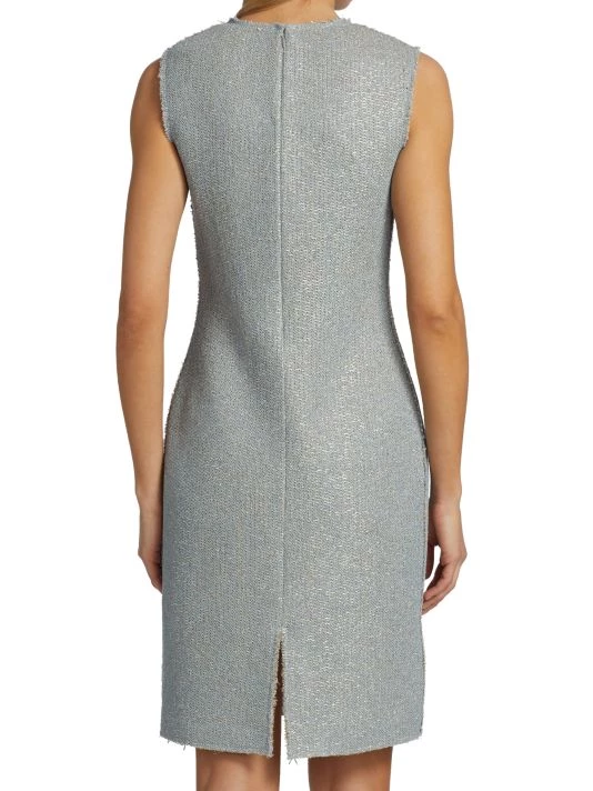 St. John Sleeveless Metallic Glitter Knit Dress - Image 5