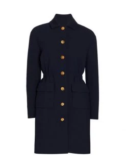 St. John Stretch Cotton Twill Coat
