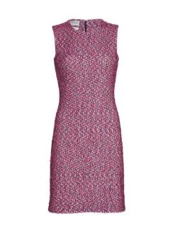 St. John Metallic Slub Knit Sheath Dress
