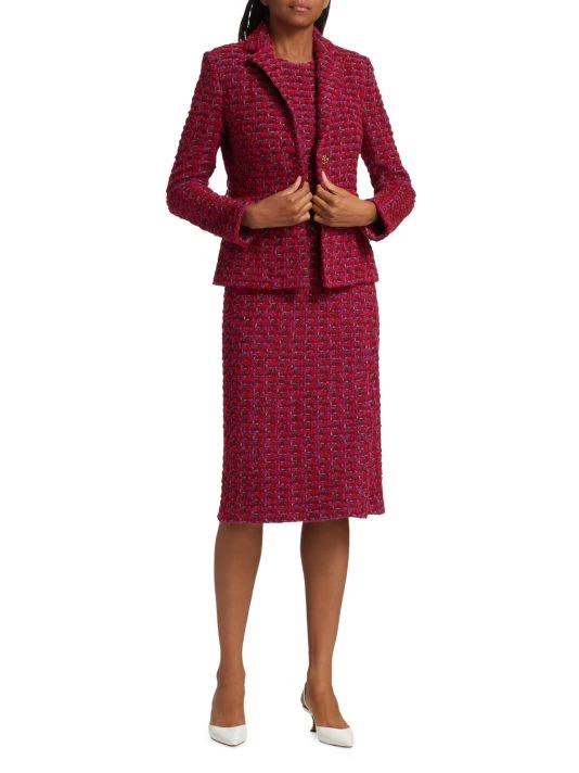 St. John Tailored Tweed Bouclé Jacket - Image 2