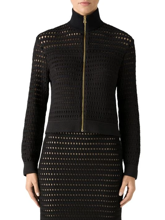 St. John Openwork Crocheted Knit Jacket - Image 3