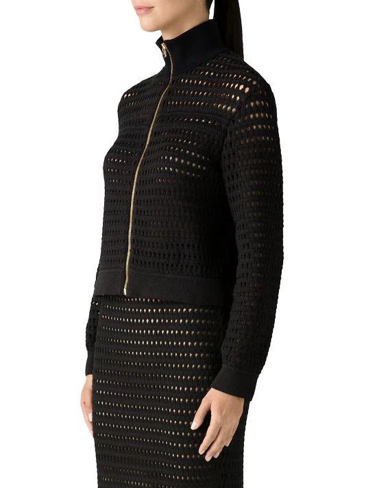 St. John Openwork Crocheted Knit Jacket - Image 4